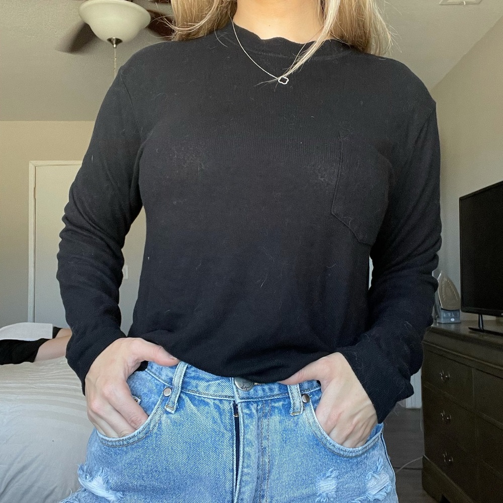 Black Pocket Sweatshirt